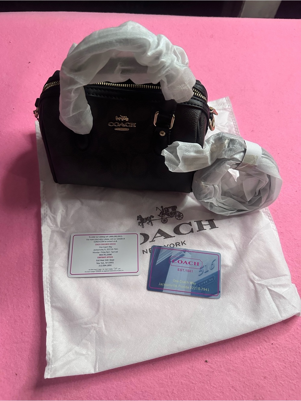 Coach Black Mini Satchel with Gold-Tone Hardware